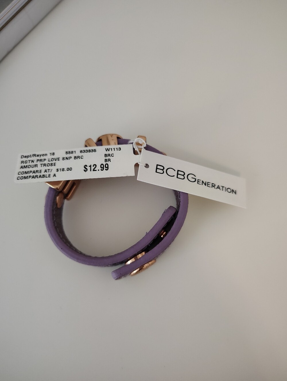 🆕Lavender Leather LOVE Bracelet with Rose Gold Accents - Picture 4 of 4